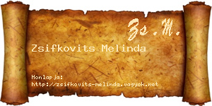 Zsifkovits Melinda névjegykártya